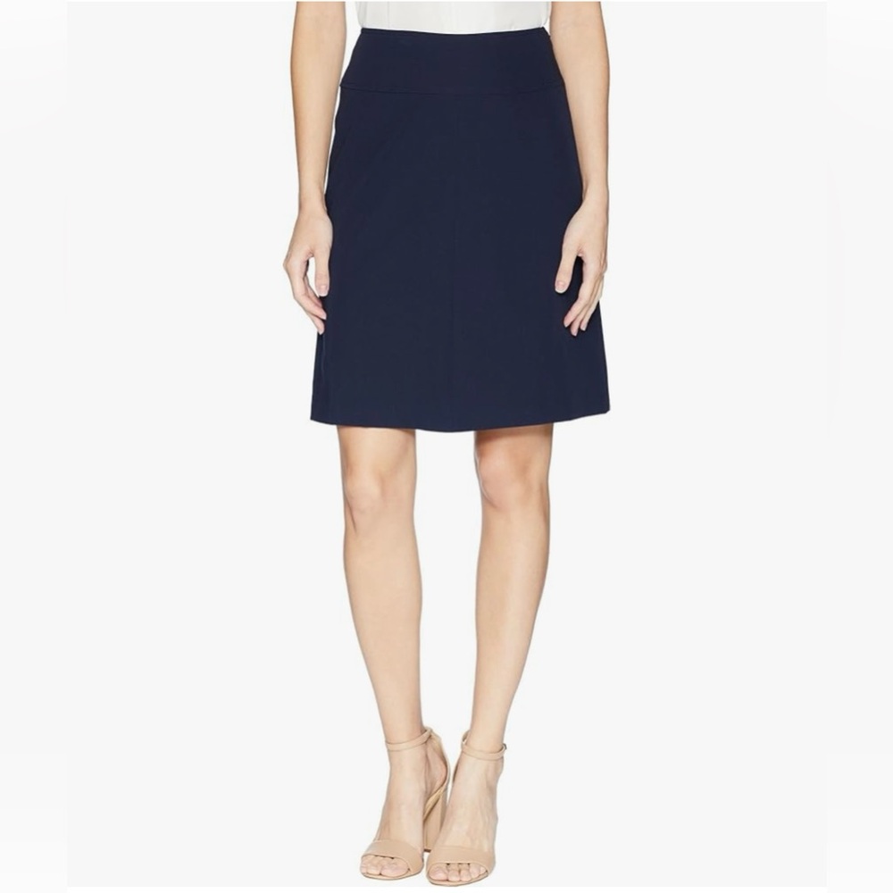Ann Taylor cotton| lined A-line pencil skirt in navy blue size 6